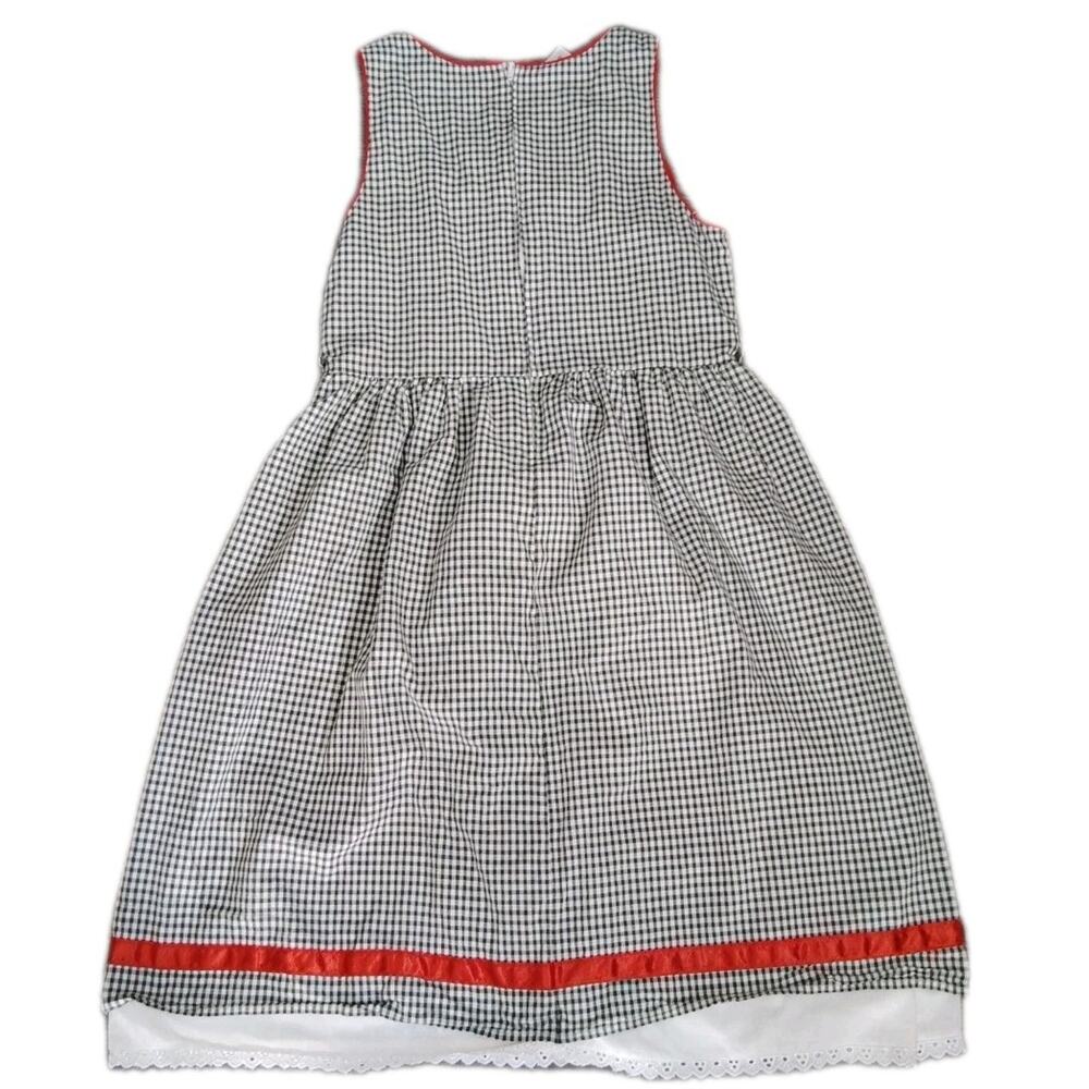 Landhaus Heidi Trachen 11-12 -J Black White Check Red Trim Lined Zipper - Picture 2 of 4